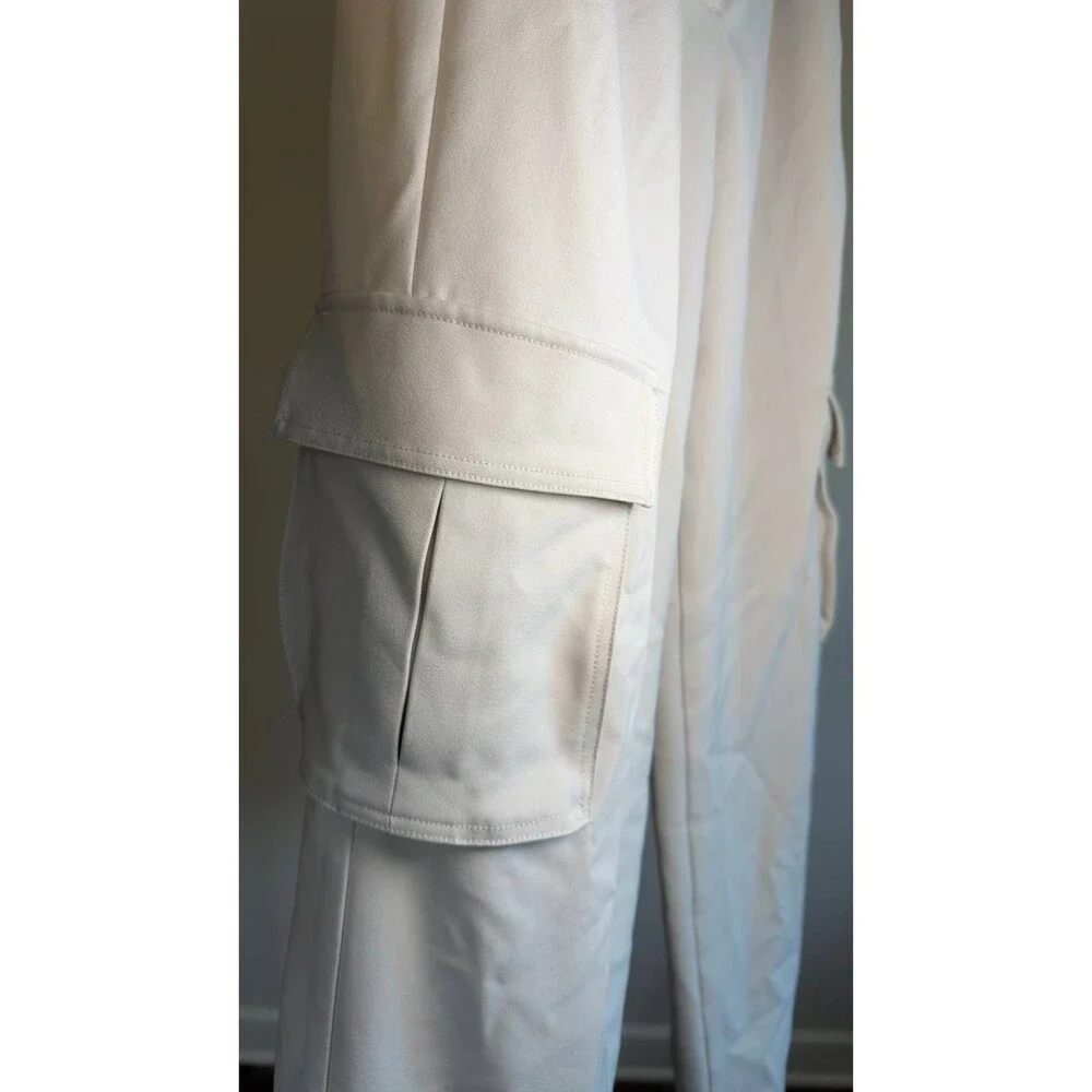 Guess Eco Matea Perfect Cargo Pants Ivory M NWOT $148